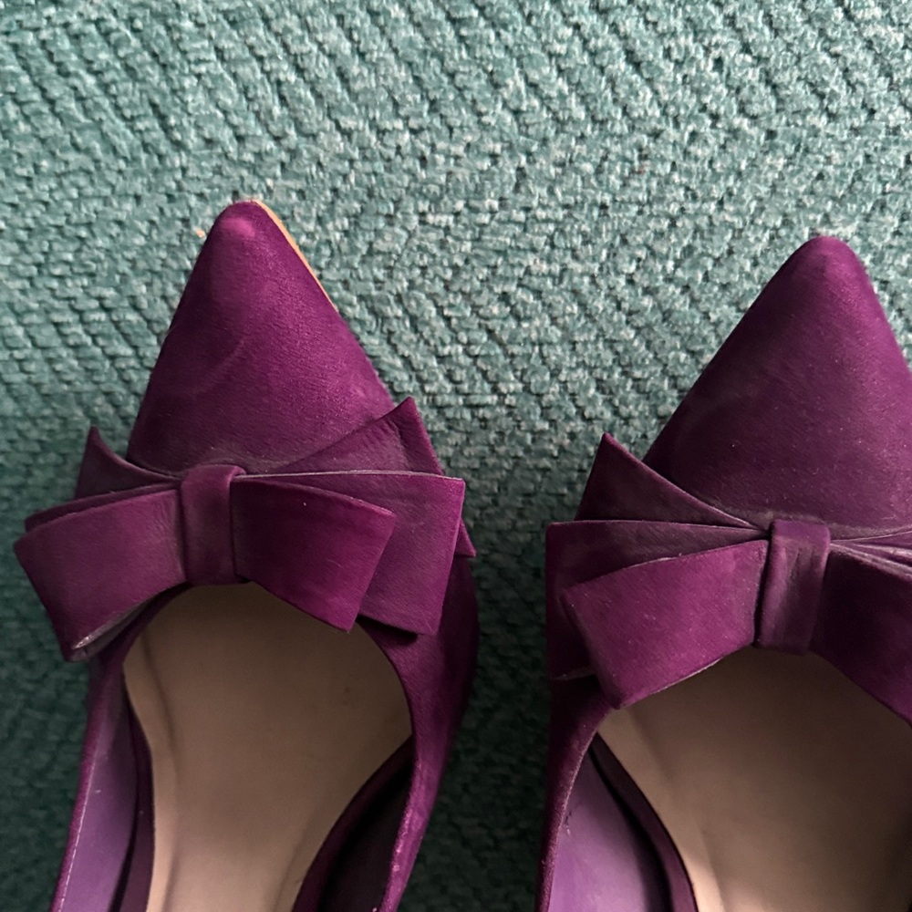 Steven Madden Women's Purple Suede Heels with Bow - Picture 3 of 6
